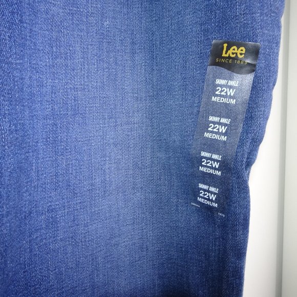 NWT Lee Plus Size High Rise Skinny Ankle Blue Jeans - Picture 5 of 7